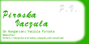 piroska vaczula business card